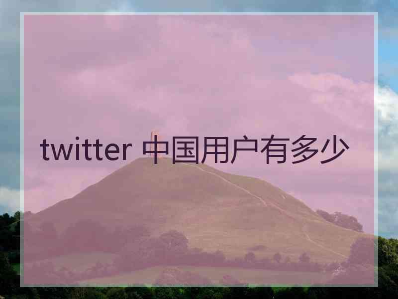 twitter 中国用户有多少
