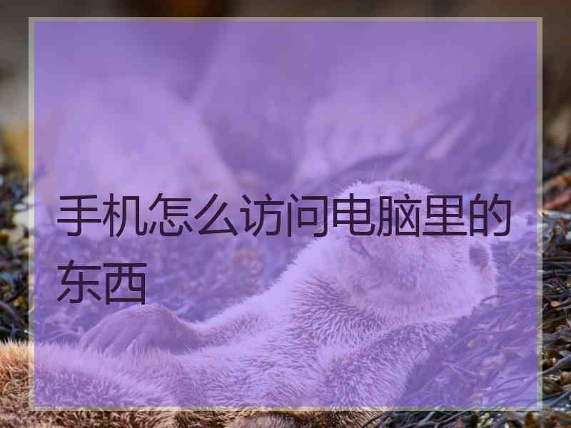 手机怎么访问电脑里的东西