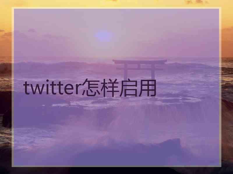 twitter怎样启用