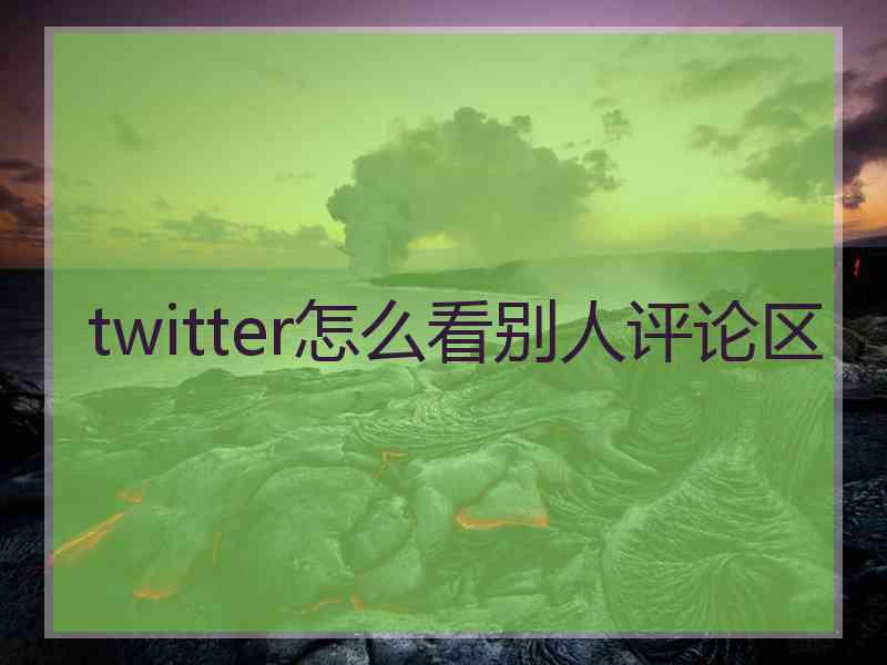 twitter怎么看别人评论区