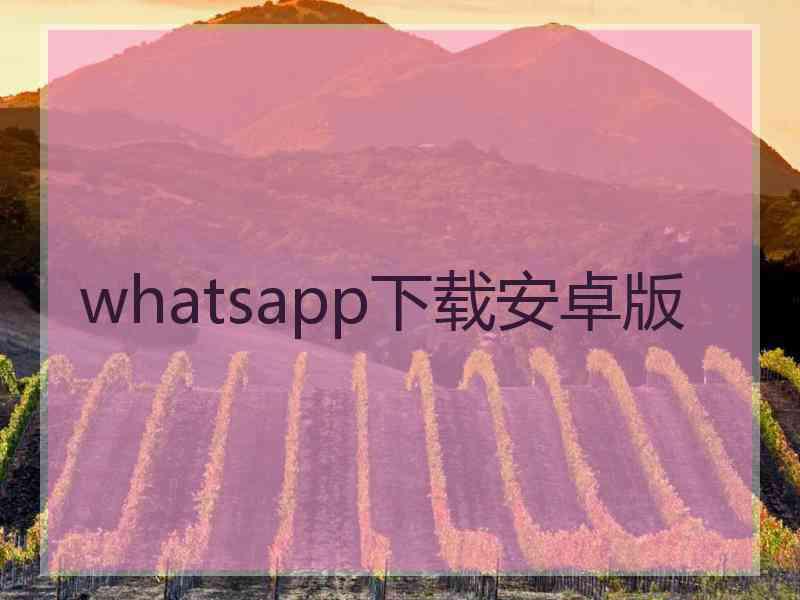 whatsapp下载安卓版