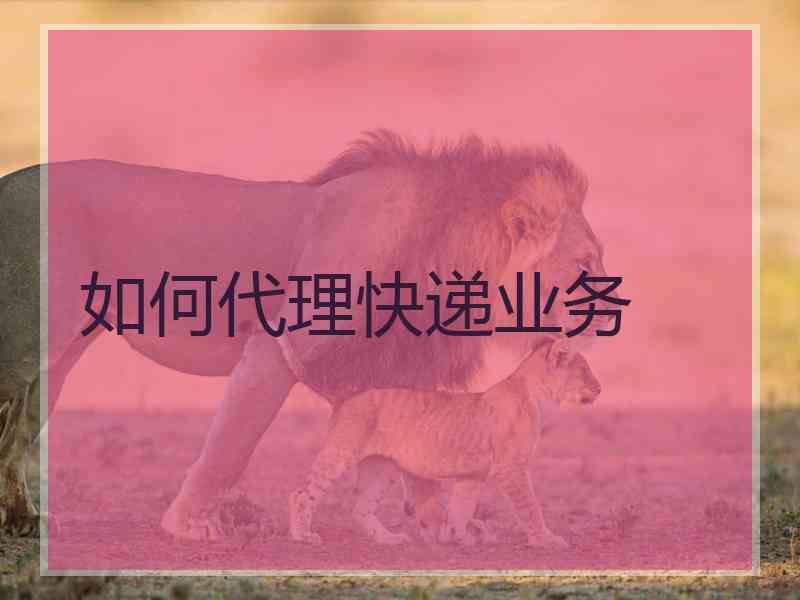 如何代理快递业务