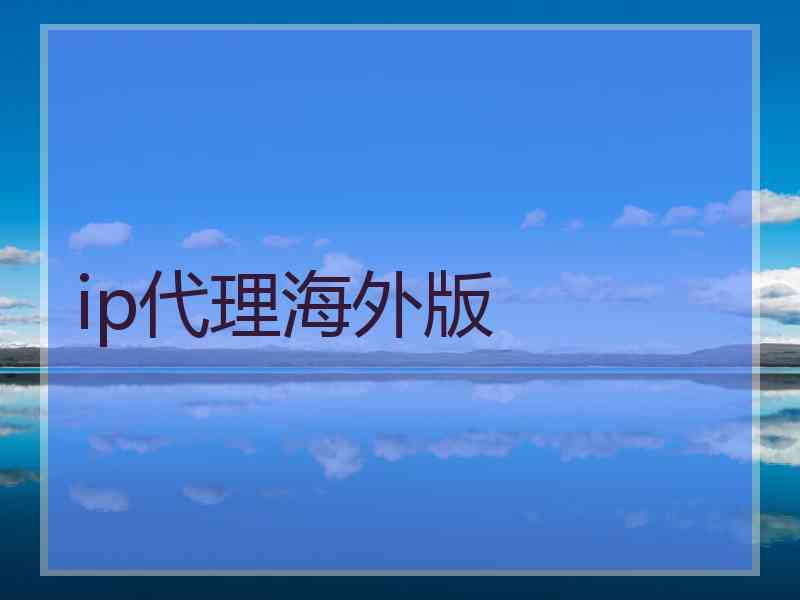 ip代理海外版