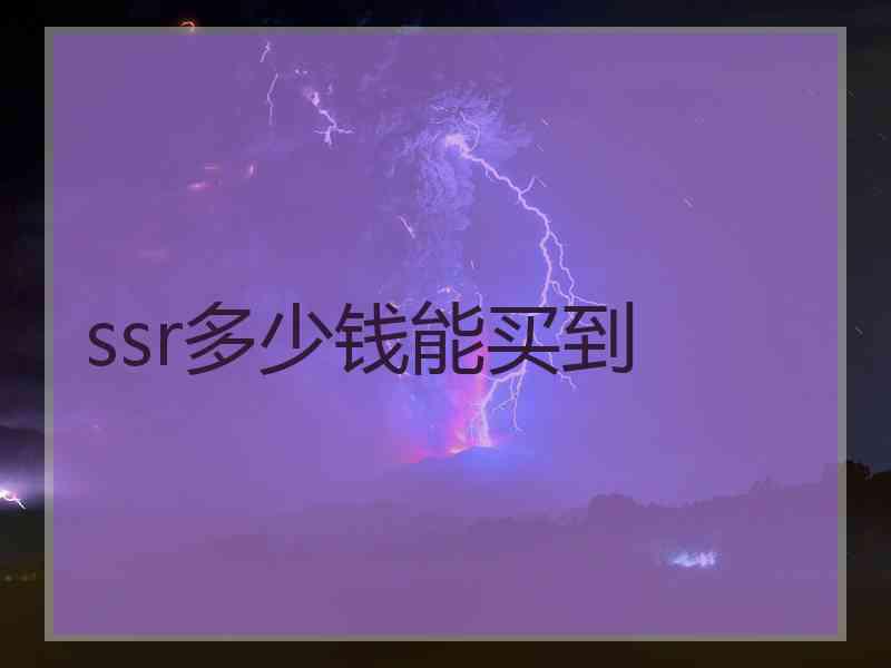 ssr多少钱能买到
