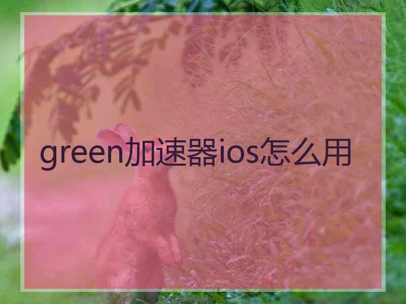 green加速器ios怎么用