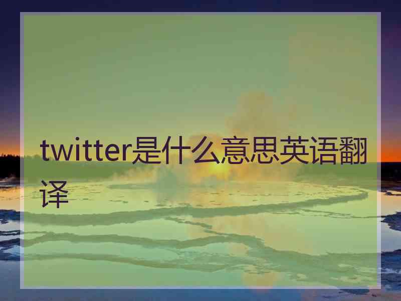 twitter是什么意思英语翻译