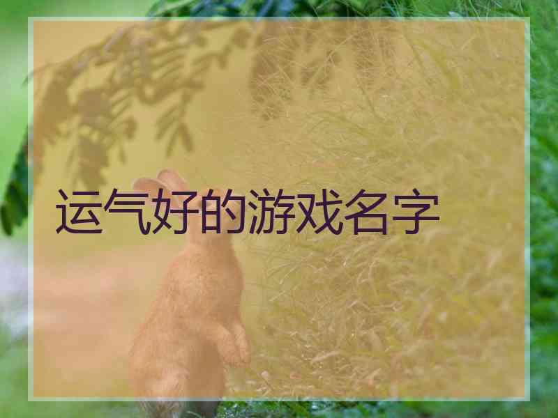 运气好的游戏名字